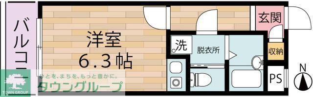エムアイハイツ(ワンルーム/5階)の間取り写真