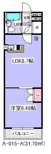 ローズマンション(1LDK/2階)の間取り写真