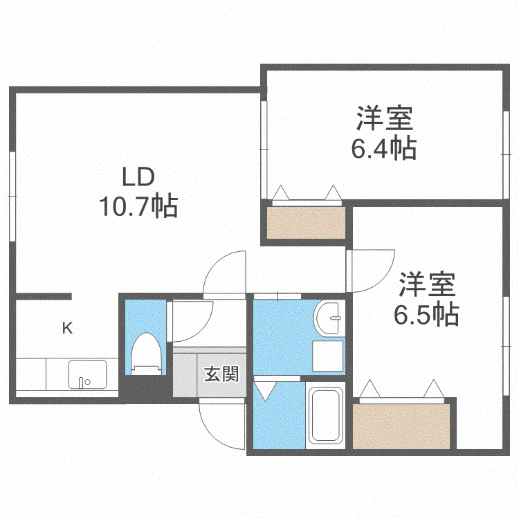 コリーヌヴェルト(2LDK/1階)の間取り写真