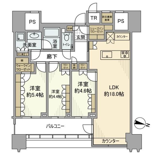 パークコート文京小石川ザ・タワー(3LDK/25階)の間取り写真