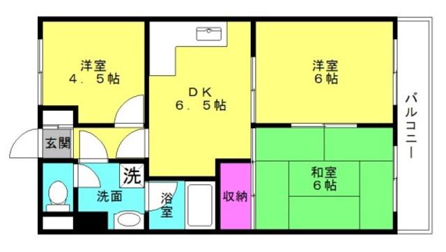 ロイヤルハイツ海栄(3DK/2階)の間取り写真