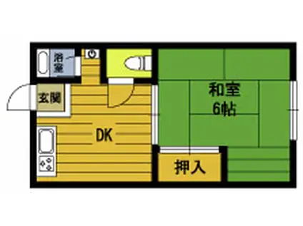 錦コーポ(1DK/2階)の間取り写真