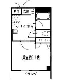 パティオ(1K/4階)の間取り写真