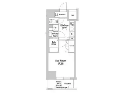 BRISA本郷真砂(1K/5階)の間取り写真