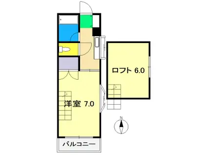 ドミール葛島(1K/4階)の間取り写真