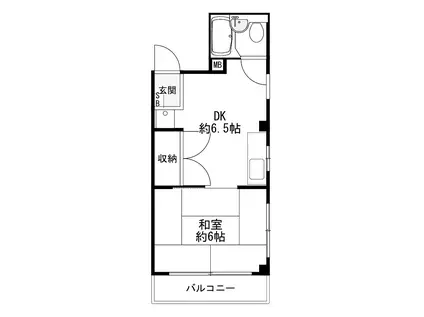 森川ビル(1DK/2階)の間取り写真