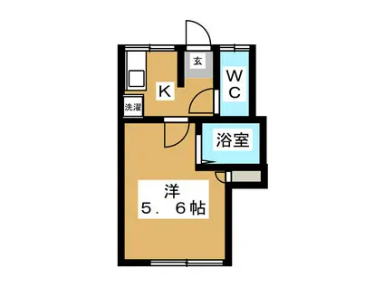 たかおコーポ(ワンルーム/1階)の間取り写真