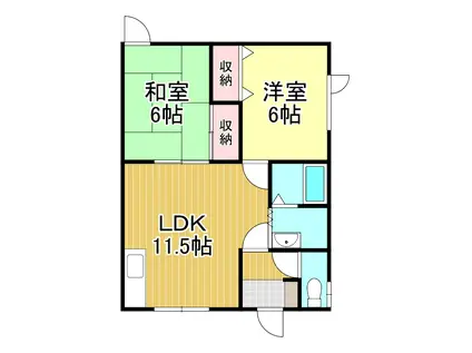 ハイツ智佳(2LDK/2階)の間取り写真