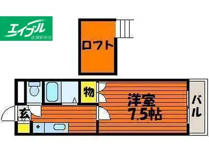 ルミナス天城(1K/2階)の間取り写真