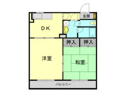 石芝イン・北(2DK/1階)の間取り写真