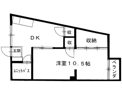 観音寺マンション(1DK/3階)の間取り写真