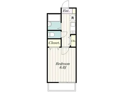 マーガレット東林間(1K/4階)の間取り写真