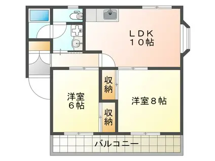 レジデンス武蔵(2LDK/1階)の間取り写真