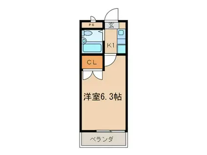 アーバン菅田(1K/2階)の間取り写真