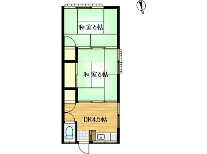 二宮荘(2K/2階)の間取り写真