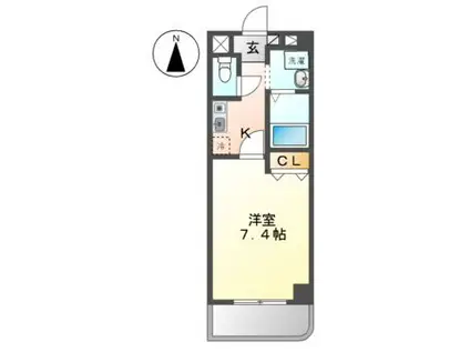 クレセール新栄(1K/1階)の間取り写真