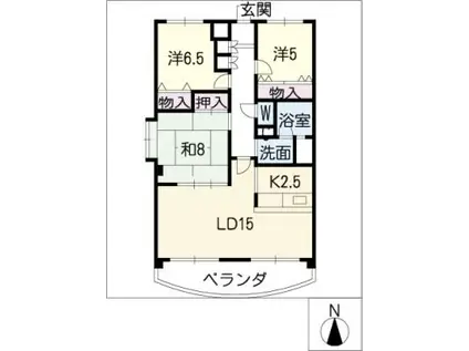 ドムス喜兵衛 宙の棟(3LDK/2階)の間取り写真