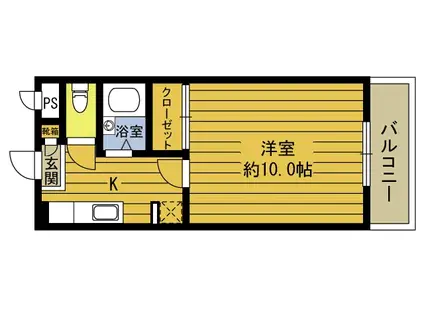 ブラッサムK(1K/2階)の間取り写真