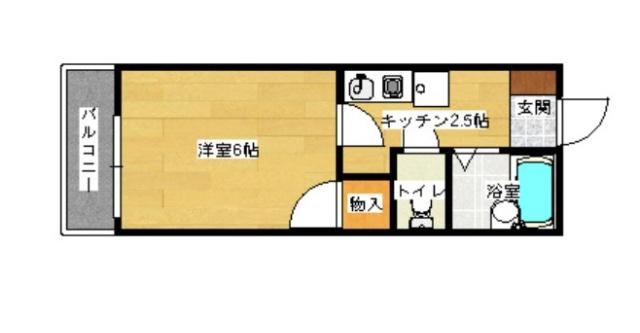 メゾン石井城(1K/2階)の間取り写真