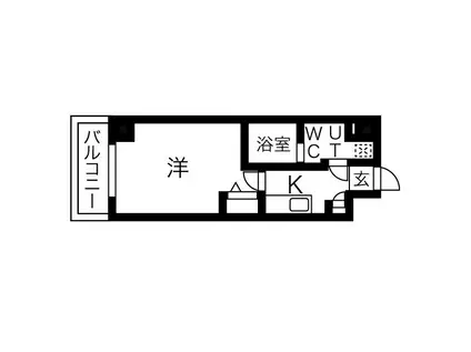 ケーティージーレジデンス芦屋西(1K/4階)の間取り写真