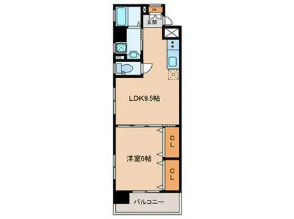メゾンほおづきI(1LDK/8階)の間取り写真
