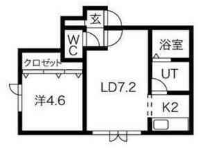 マイコート北郷(1LDK/2階)の間取り写真