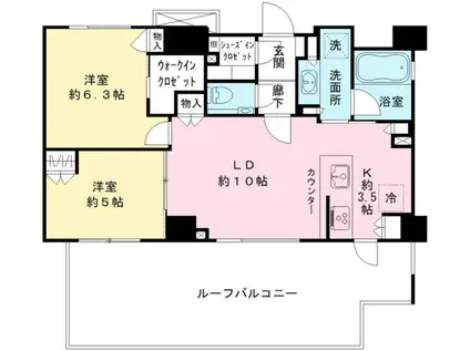 シティハウス仙川ステーションコート(2LDK/8階)の間取り写真