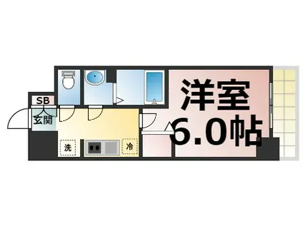 ファステート大阪上本町ソーレ(1K/3階)の間取り写真