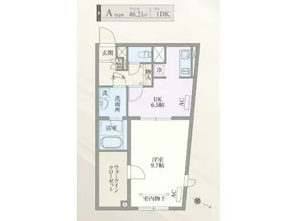 PASEO目黒 パセオ目黒(1DK/1階)の間取り写真