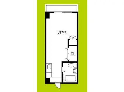 西田辺ハイツ(ワンルーム/4階)の間取り写真
