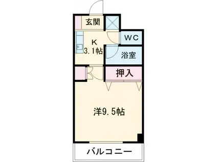 エストシエル 東宿郷一丁目マンション(1K/7階)の間取り写真