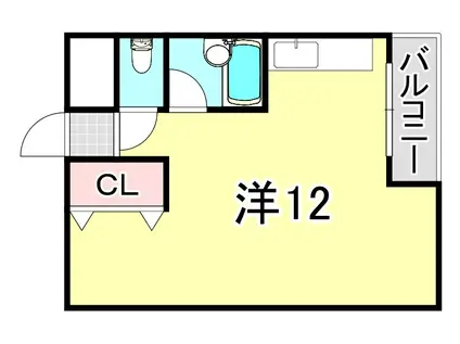 甲子園口マンション(ワンルーム/3階)の間取り写真