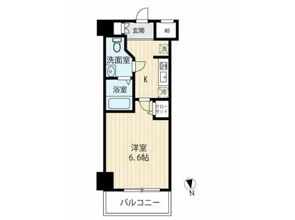ARCOBALENO MUSASHIKOYAMA(1K/2階)の間取り写真
