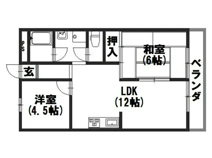 ビラキヨシ(2LDK/3階)の間取り写真