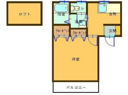 サンライフMENUMA(1K/2階)の間取り写真