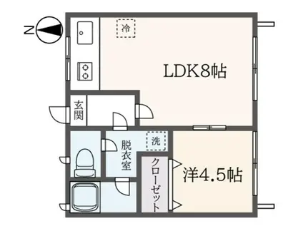 シティハイムHIRO(1LDK/1階)の間取り写真
