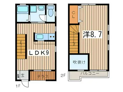 ラコート稲村ケ崎(1LDK/1階)の間取り写真