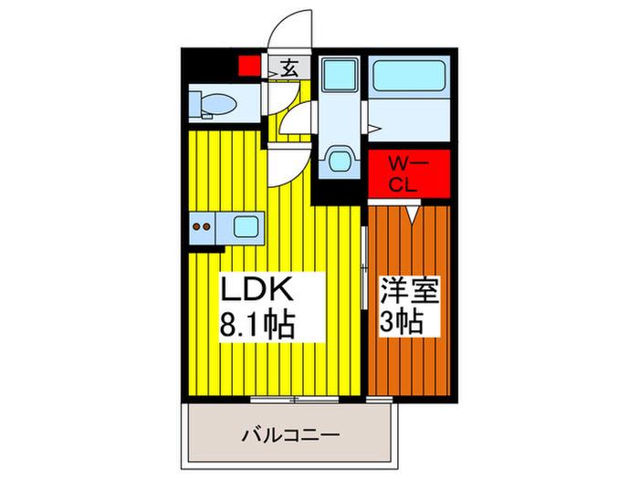グレース朝日(1LDK/1階)の間取り写真