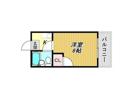 コーニッシュアビコIII(1K/3階)の間取り写真