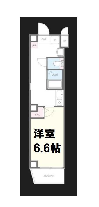 エフエルレジデンス心斎首府(1K/3階)の間取り写真