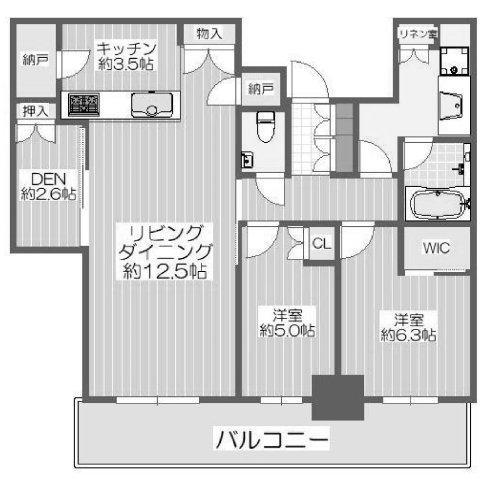 シエリアタワー大阪堀江(2SLDK/42階)の間取り写真