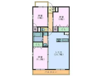 FROLIGO (3LDK/2階)の間取り写真