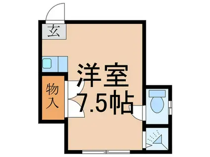 北野方荘 B棟(ワンルーム/1階)の間取り写真