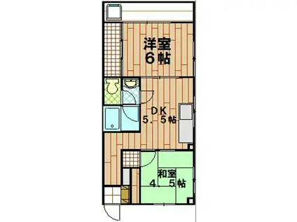 チェリーハイム池田(2DK/3階)の間取り写真