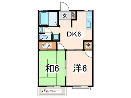 スタインハイム(2DK/2階)の間取り写真