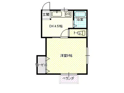 フラワー21(1K/2階)の間取り写真