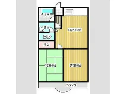 プラムコートJPMC(2LDK/4階)の間取り写真