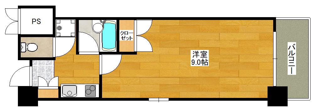 KM江坂(1K/6階)の間取り写真