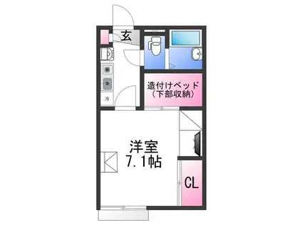 レオパレスグレイス(1K/2階)の間取り写真