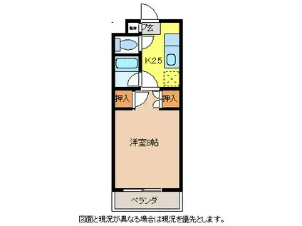 ＪＲ篠ノ井線 広丘駅 徒歩12分 4階建 築36年(1K/3階)の間取り写真